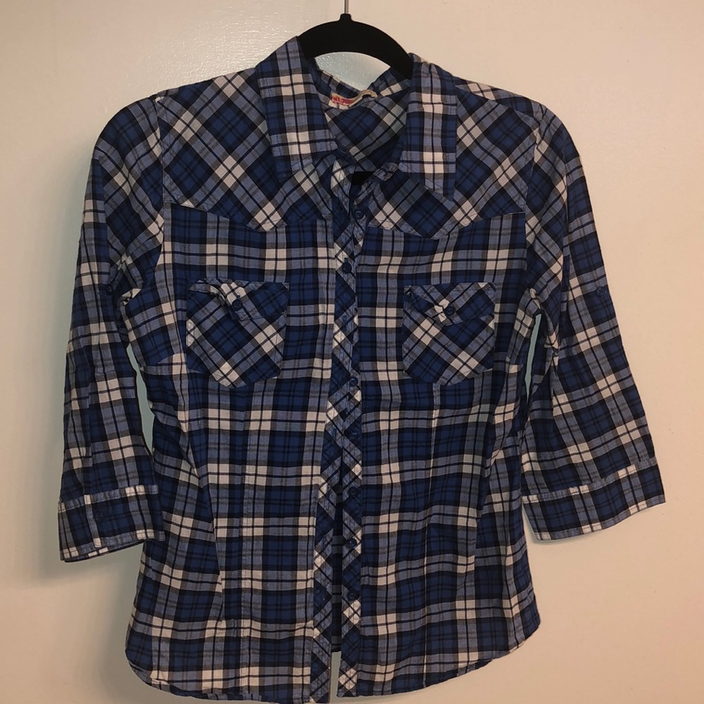 Forever 21 Shirt Size S Color Blue White Plaid
